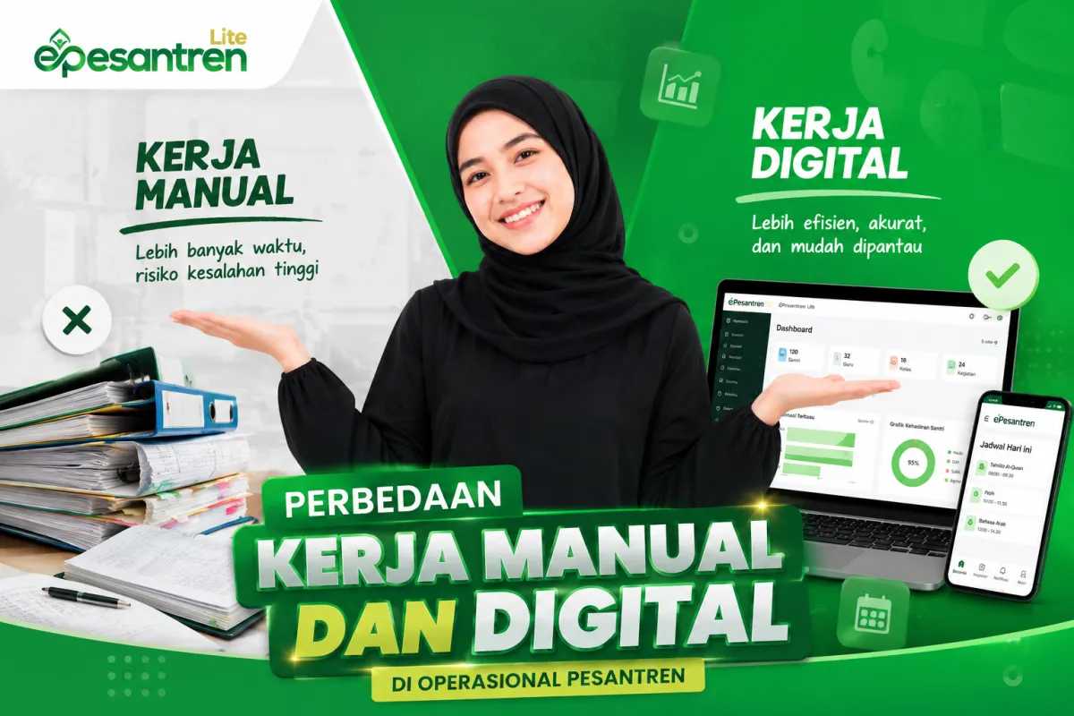 perbedaan-kerja-manual-digital-operasional-pesantren